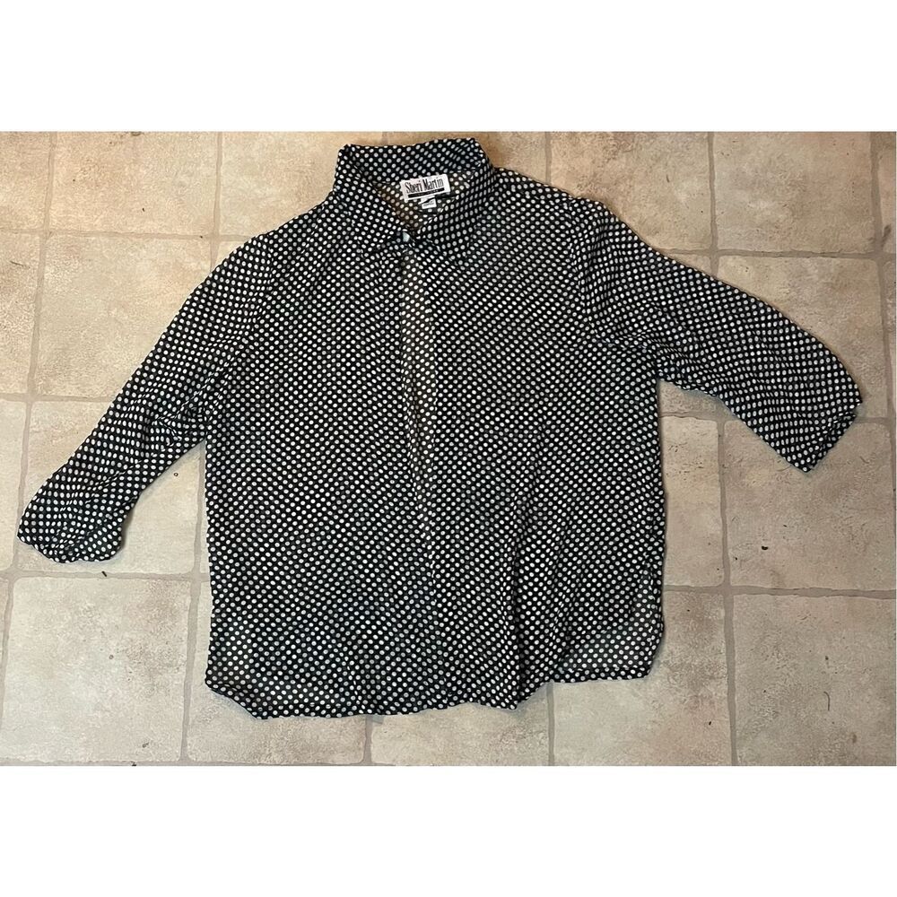 Sheri Martin Women’s 18 Black White Sheer Jacket 90’s Vintage